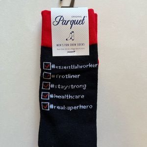 Men's Crew Socks -Health Worker Series- Hashtag#- NWT